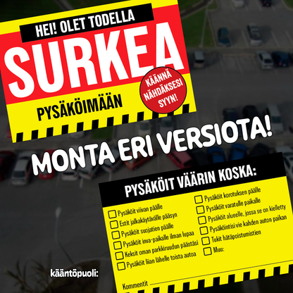 P*ska parkkeeraus -kortit.